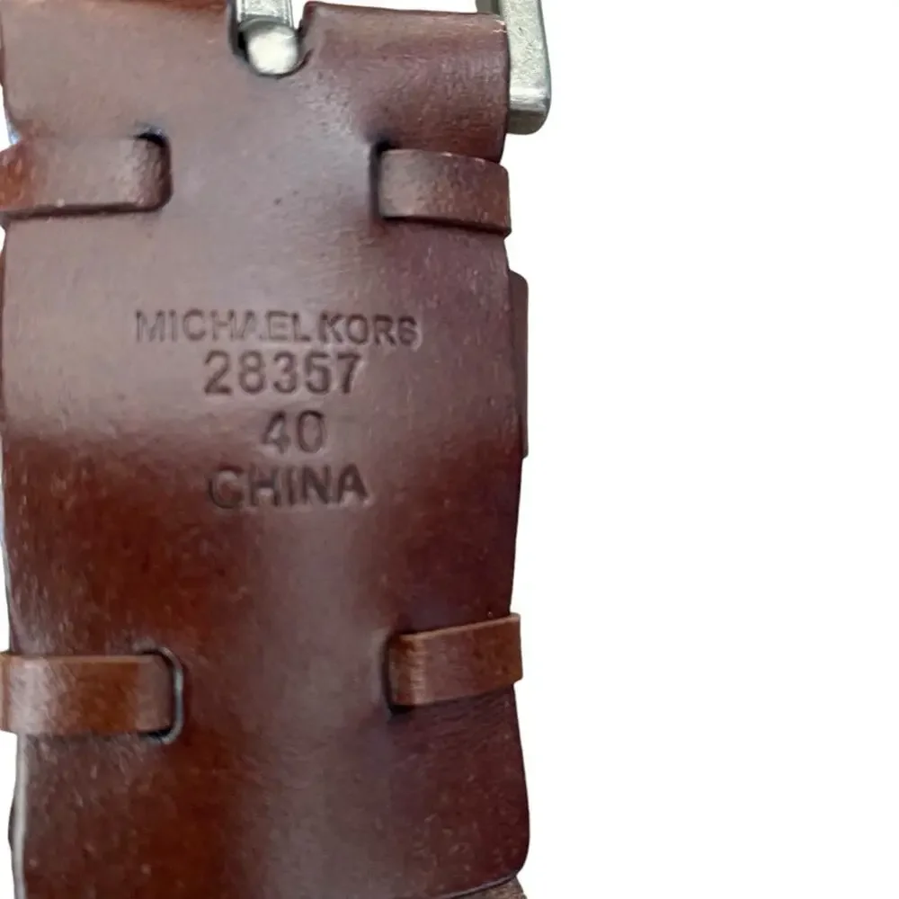 Michael Kors Mens Brown Leather Braided Belt size 40
